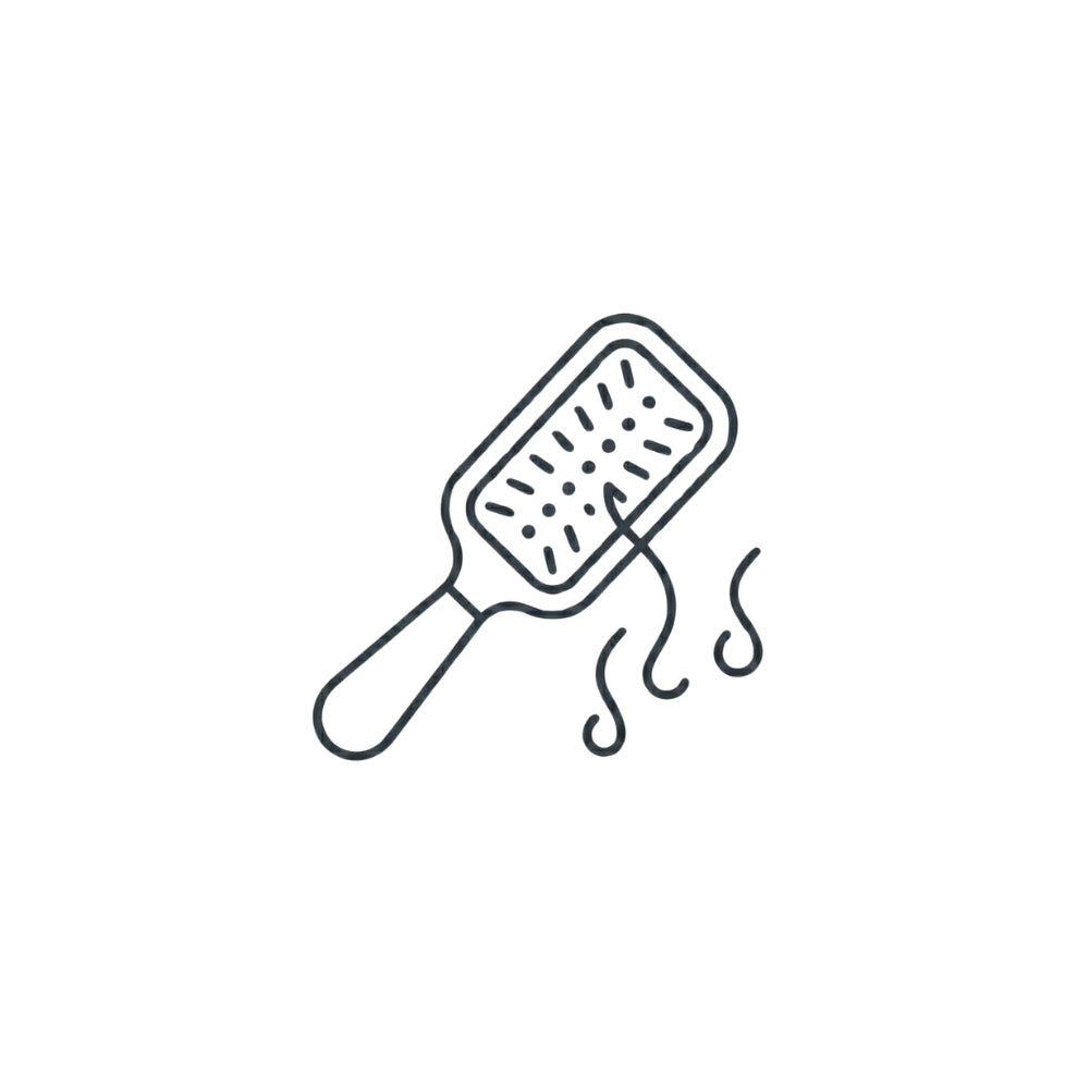 Actieve uitvalfase bij telogeen effluvium met verhoogde dagelijkse haaruitval.