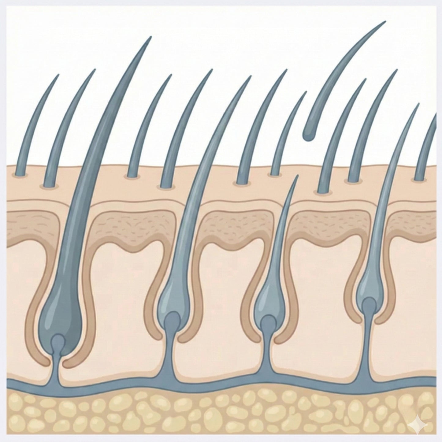 Schematische weergave van herstel van de haargroeicyclus