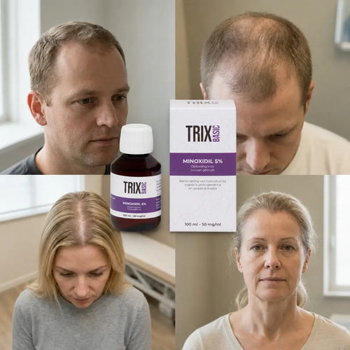 TRIX Basic Minoxidil 5% for a hair profile with hereditary hair thinning.