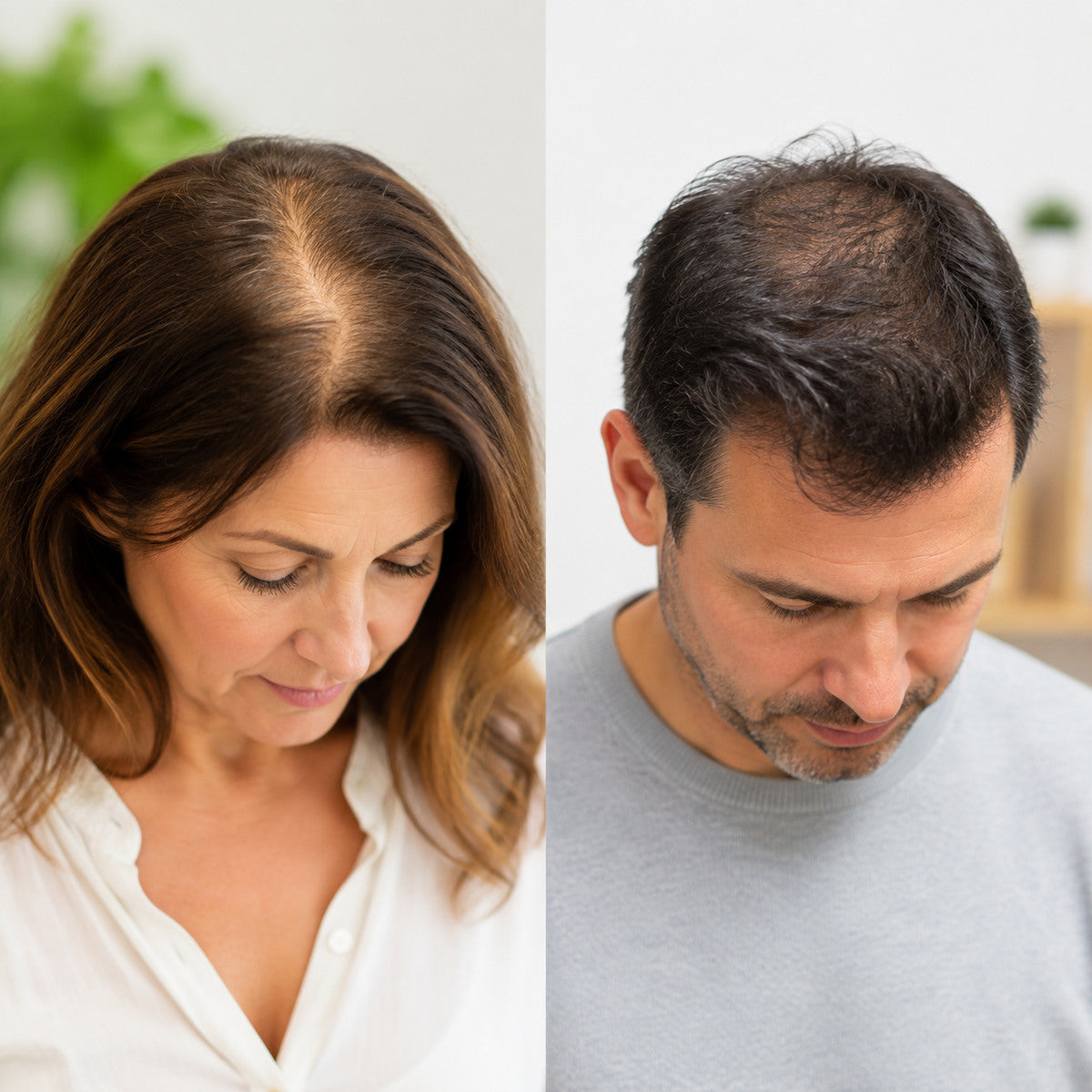 Vrouw en man met geleidelijke patroonverdunning